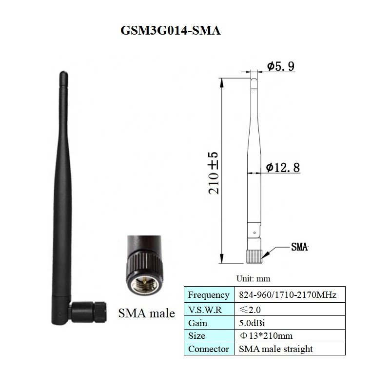Foldable High Gain Gprs Gsm 3g Aerial Omni Directional Flexible Multi Band Gsm 3g Stubby Rubber Cellular Antenna